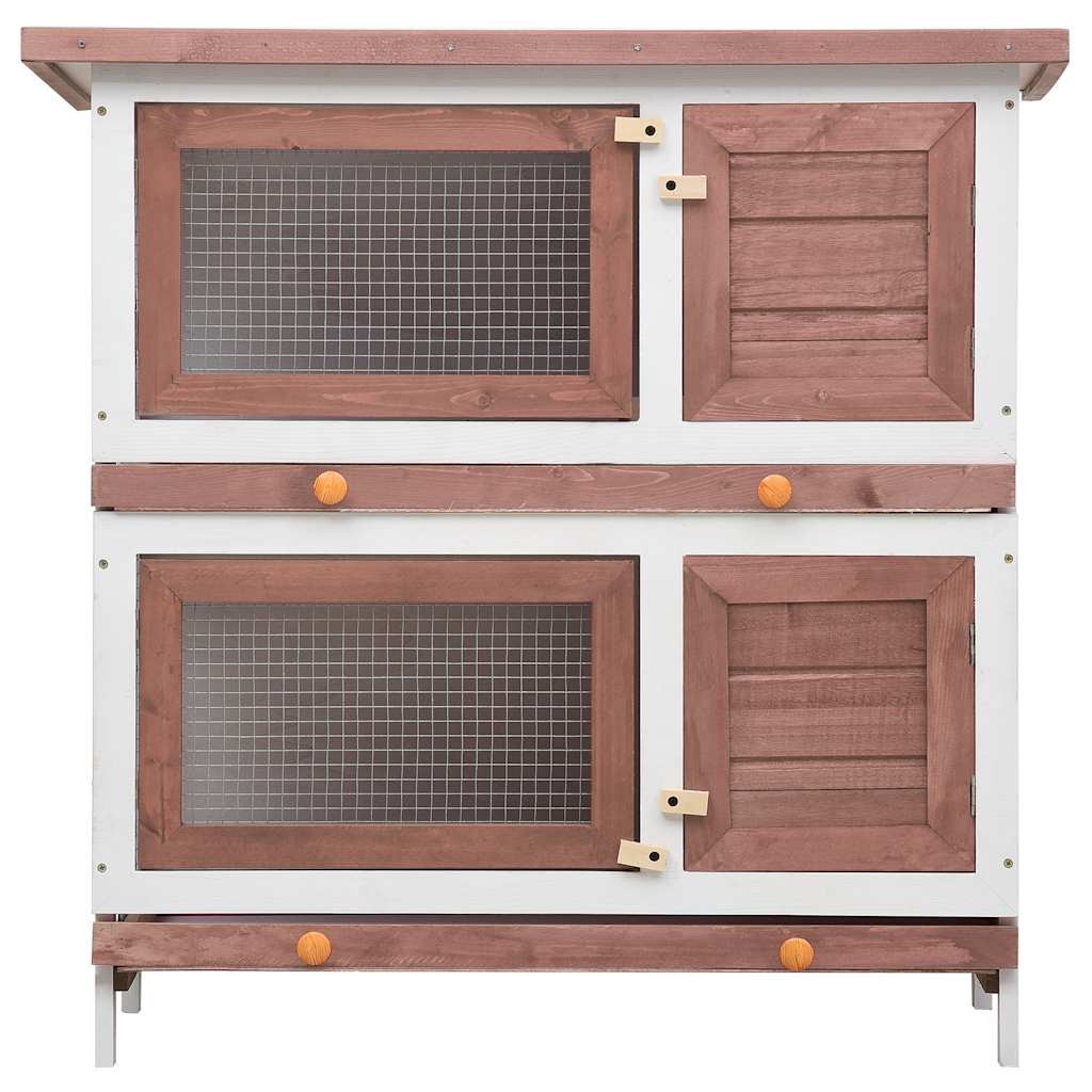 8719883737584_g_en_hd_2 vidaXL Outdoor Rabbit Hutch 4 Doors Brown Wood - Image 4