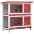 vidaXL Outdoor Rabbit Hutch 4 Doors Red Wood - Image 2