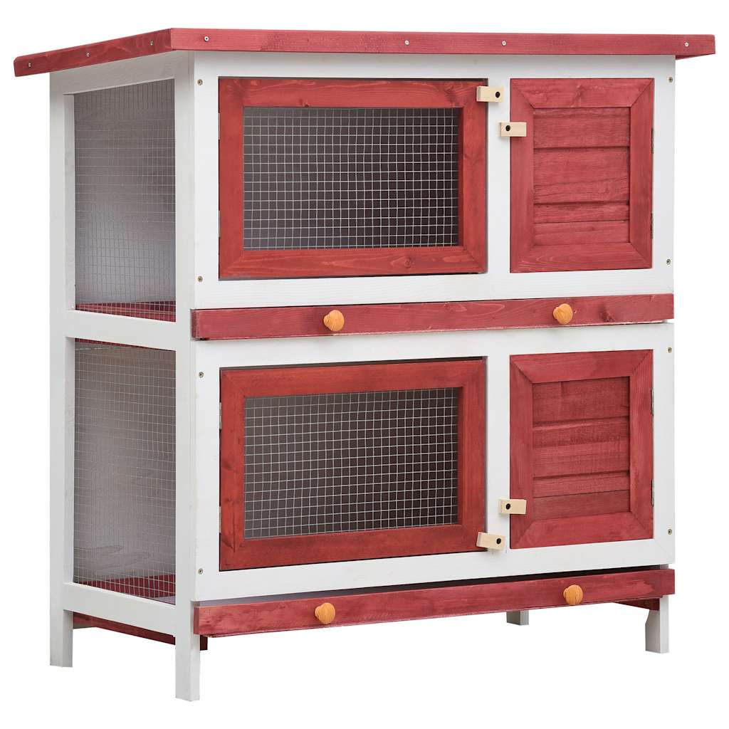8719883737591_a_en_hd_1 vidaXL Outdoor Rabbit Hutch 4 Doors Red Wood - Image 2