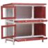 vidaXL Outdoor Rabbit Hutch 4 Doors Red Wood - Image 3