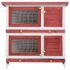 vidaXL Outdoor Rabbit Hutch 4 Doors Red Wood - Image 4
