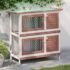 vidaXL Outdoor Rabbit Hutch 4 Doors Red Wood