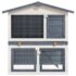 vidaXL Outdoor Rabbit Hutch 3 Doors Grey Wood - Image 2