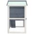 vidaXL Outdoor Rabbit Hutch 3 Doors Grey Wood - Image 4