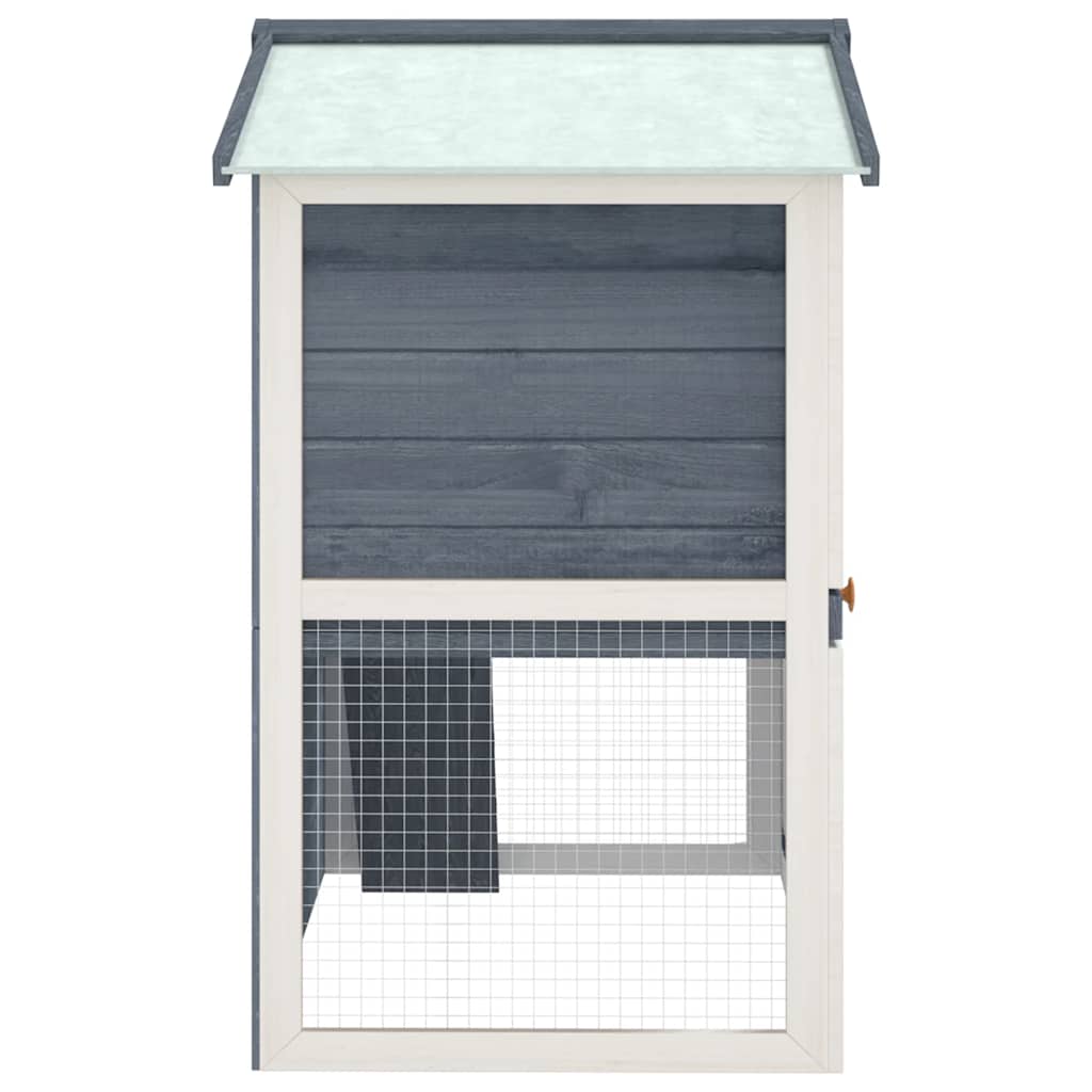 8719883737607_g_en_hd_3 vidaXL Outdoor Rabbit Hutch 3 Doors Grey Wood - Image 4