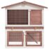 vidaXL Outdoor Rabbit Hutch 3 Doors Brown Wood - Image 2