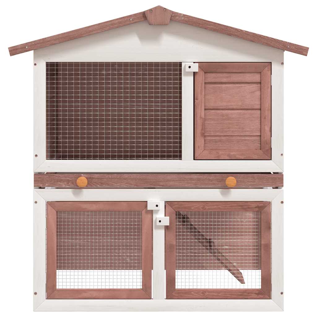 8719883737614_g_en_hd_1 vidaXL Outdoor Rabbit Hutch 3 Doors Brown Wood - Image 2