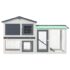 vidaXL Outdoor Large Rabbit Hutch Grey and White 145x45x84 cm Wood - Image 4
