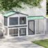 vidaXL Outdoor Large Rabbit Hutch Grey and White 145x45x84 cm Wood