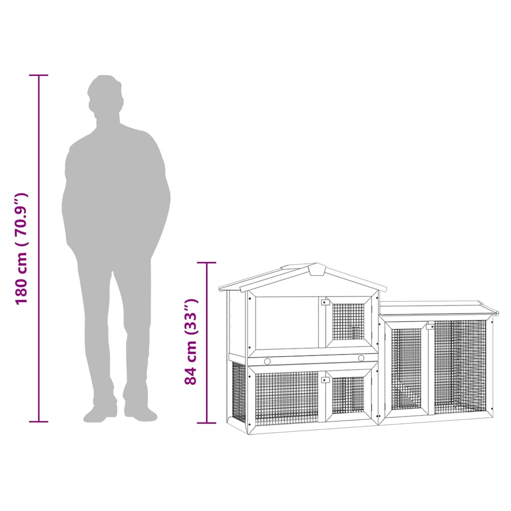 8719883737652_g_en_hd_6 vidaXL Outdoor Large Rabbit Hutch Red and White 145x45x84 cm Wood - Image 8
