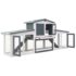 vidaXL Outdoor Large Rabbit Hutch Grey and White 201x45x85 cm Wood - Image 3