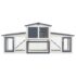 vidaXL Outdoor Large Rabbit Hutch Grey and White 201x45x85 cm Wood - Image 4