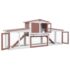 vidaXL Outdoor Large Rabbit Hutch Brown and White 201x45x85 cm Wood - Image 3