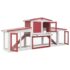 vidaXL Outdoor Large Rabbit Hutch Red and White 201x45x85 cm Wood - Image 3