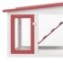 vidaXL Outdoor Large Rabbit Hutch Red and White 201x45x85 cm Wood - Image 5