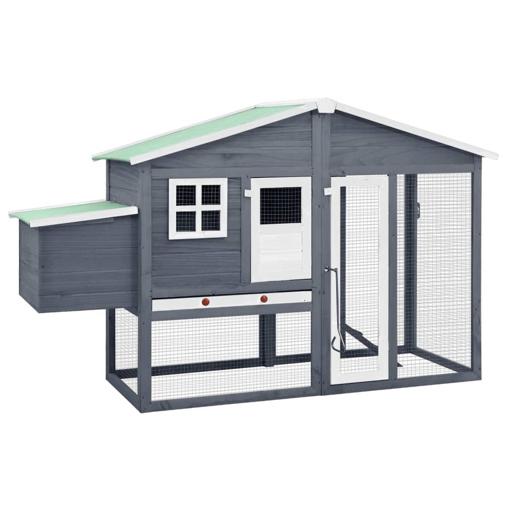 8719883737881_a_en_hd_1 vidaXL Chicken Coop with Nest Box Grey and White Solid Fir Wood - Image 1