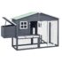 vidaXL Chicken Coop with Nest Box Grey and White Solid Fir Wood - Image 2