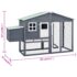 vidaXL Chicken Coop with Nest Box Grey and White Solid Fir Wood - Image 9