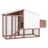 vidaXL Chicken Coop with Nest Box Mocha and White Solid Fir Wood - Image 4