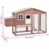 vidaXL Chicken Coop with Nest Box Mocha and White Solid Fir Wood - Image 9