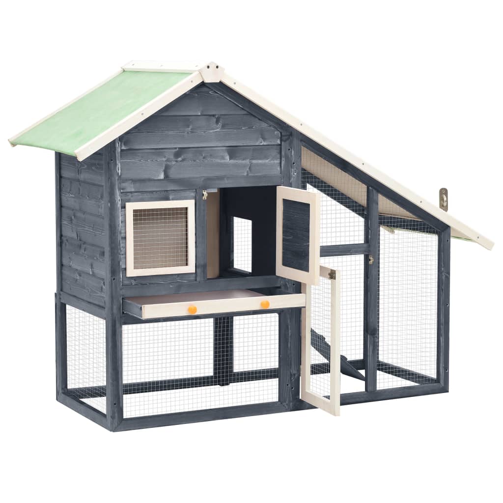 8719883737928_g_en_hd_1 vidaXL Rabbit Hutch Grey and White 140x63x120 cm Solid Firwood - Image 2