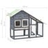 vidaXL Rabbit Hutch Grey and White 140x63x120 cm Solid Firwood - Image 11