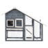 vidaXL Rabbit Hutch Grey and White 140x63x120 cm Solid Firwood - Image 3