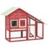 vidaXL Rabbit Hutch Red and White 140x63x120 cm Solid Firwood