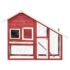 vidaXL Rabbit Hutch Red and White 140x63x120 cm Solid Firwood - Image 2