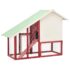 vidaXL Rabbit Hutch Red and White 140x63x120 cm Solid Firwood - Image 4