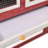 vidaXL Rabbit Hutch Red and White 140x63x120 cm Solid Firwood - Image 9