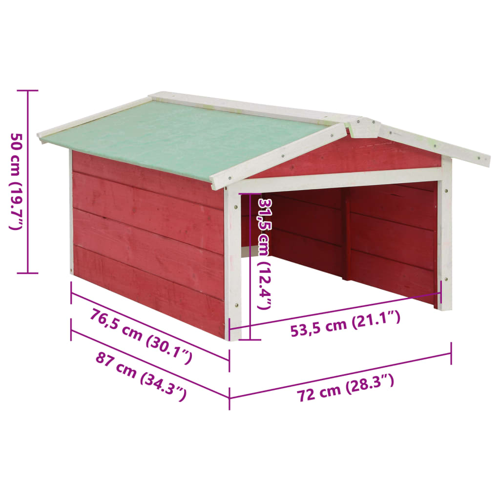 8719883738048_g_en_hd_7 vidaXL Robotic Lawn Mower Garage 72x87x50 cm Red and White Firwood - Image 9