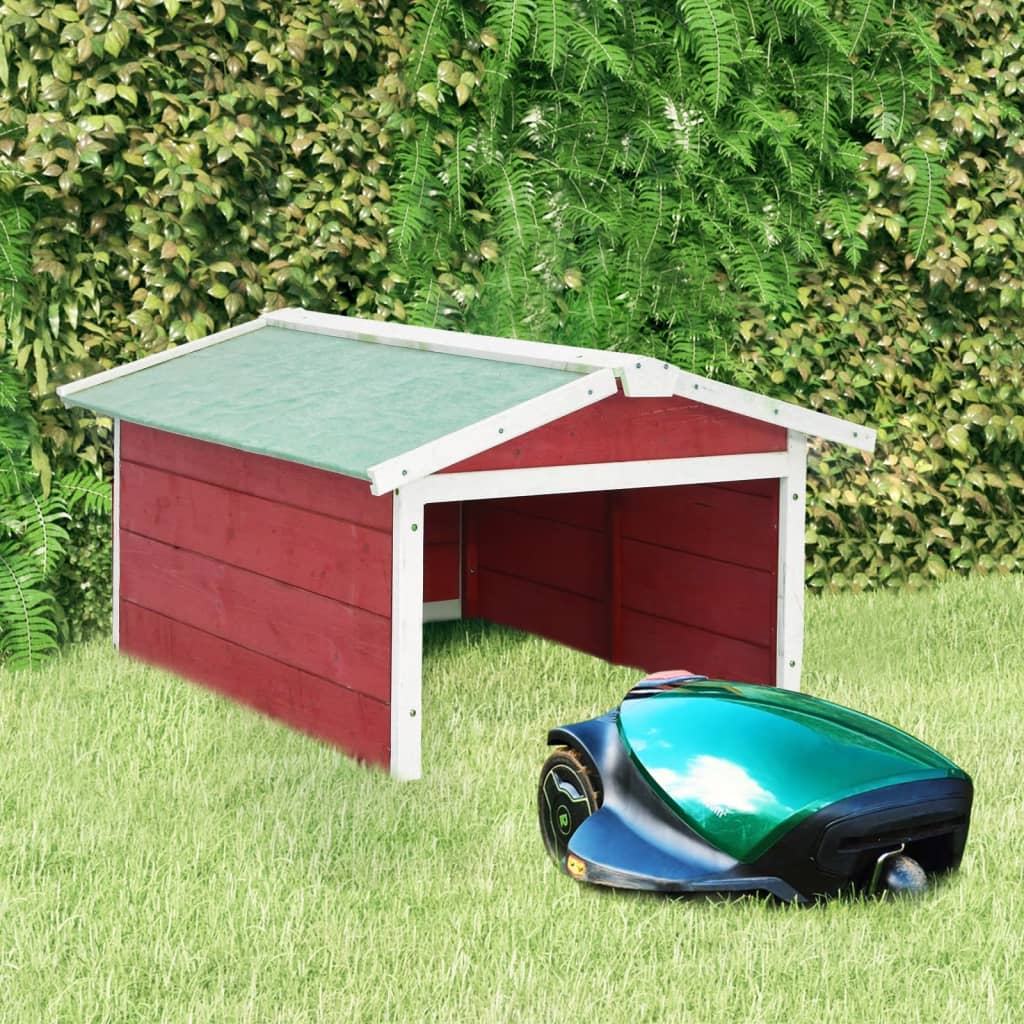8719883738048_m_en_hd_1 vidaXL Robotic Lawn Mower Garage 72x87x50 cm Red and White Firwood - Image 1