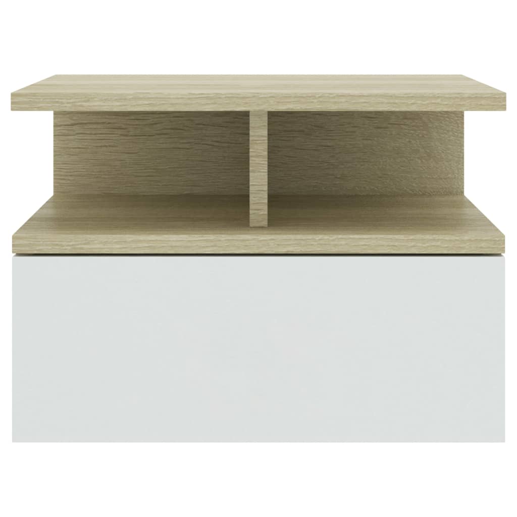 8719883738222_g_en_hd_2 vidaXL Floating Nightstands 2 pcs White and Sonoma Oak 40x31x27 cm Engineered Wood - Image 4