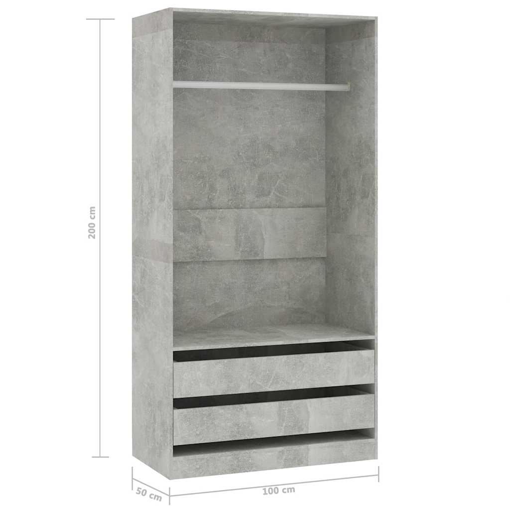 8719883740041_g_en_hd_4 vidaXL Wardrobe Concrete Grey 100x50x200 cm Engineered Wood - Image 7