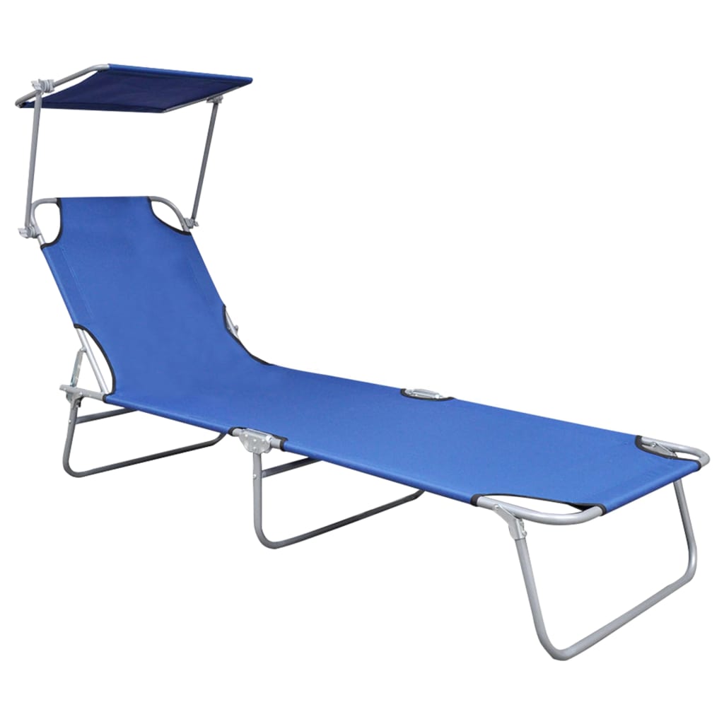 8719883741987_g_en_hd_1 vidaXL Folding Sun Lounger with Canopy Blue Aluminium - Image 2