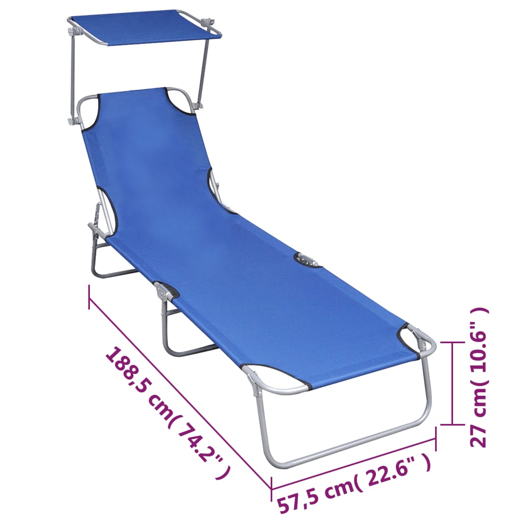 8719883741987_g_en_hd_6 vidaXL Folding Sun Lounger with Canopy Blue Aluminium - Image 7