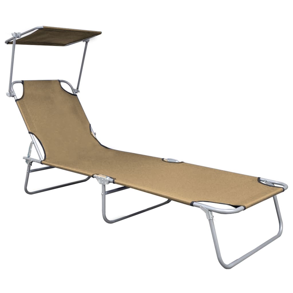 8719883742021_g_en_hd_2 vidaXL Folding Sun Lounger with Canopy Taupe Aluminium - Image 3