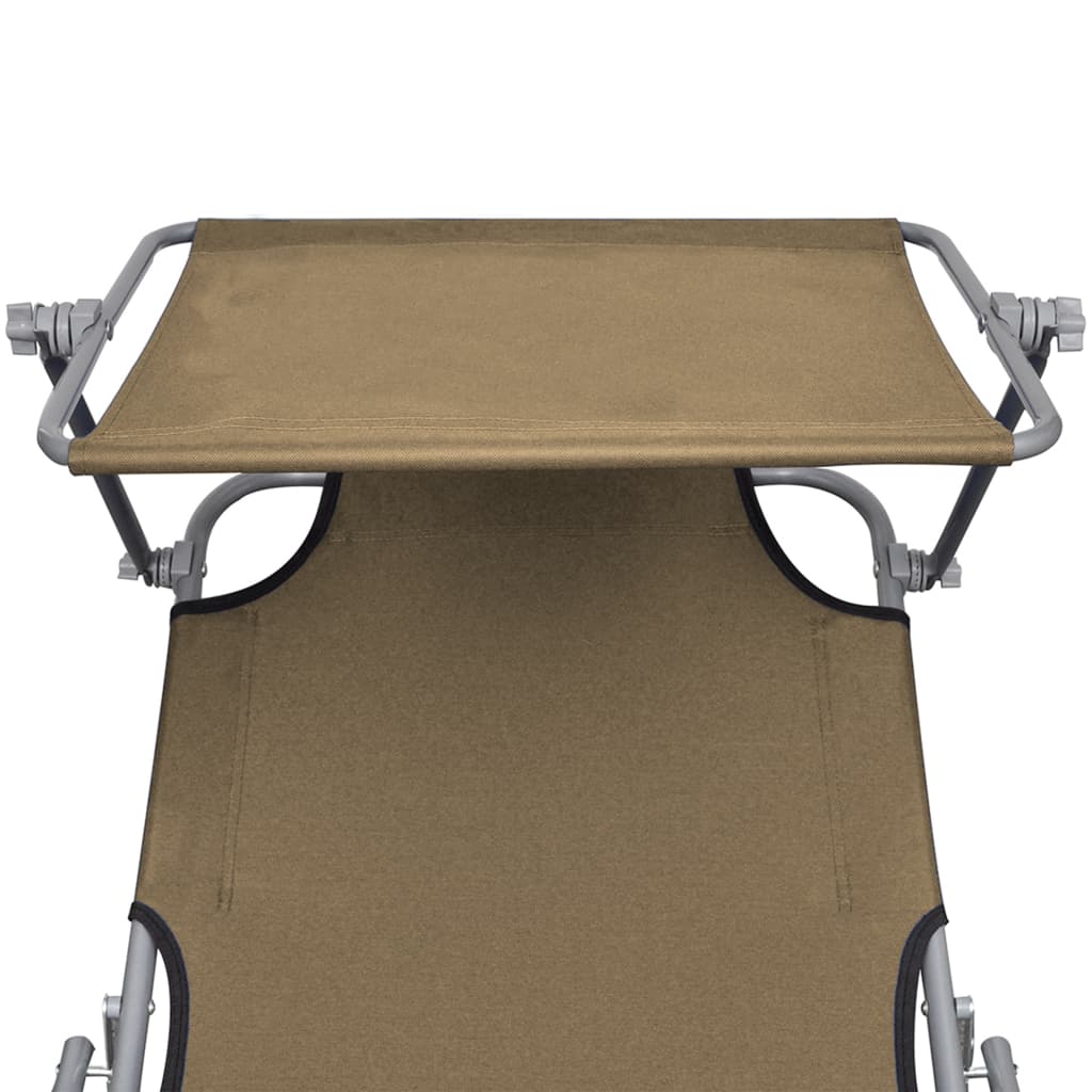 8719883742021_g_en_hd_5 vidaXL Folding Sun Lounger with Canopy Taupe Aluminium - Image 6