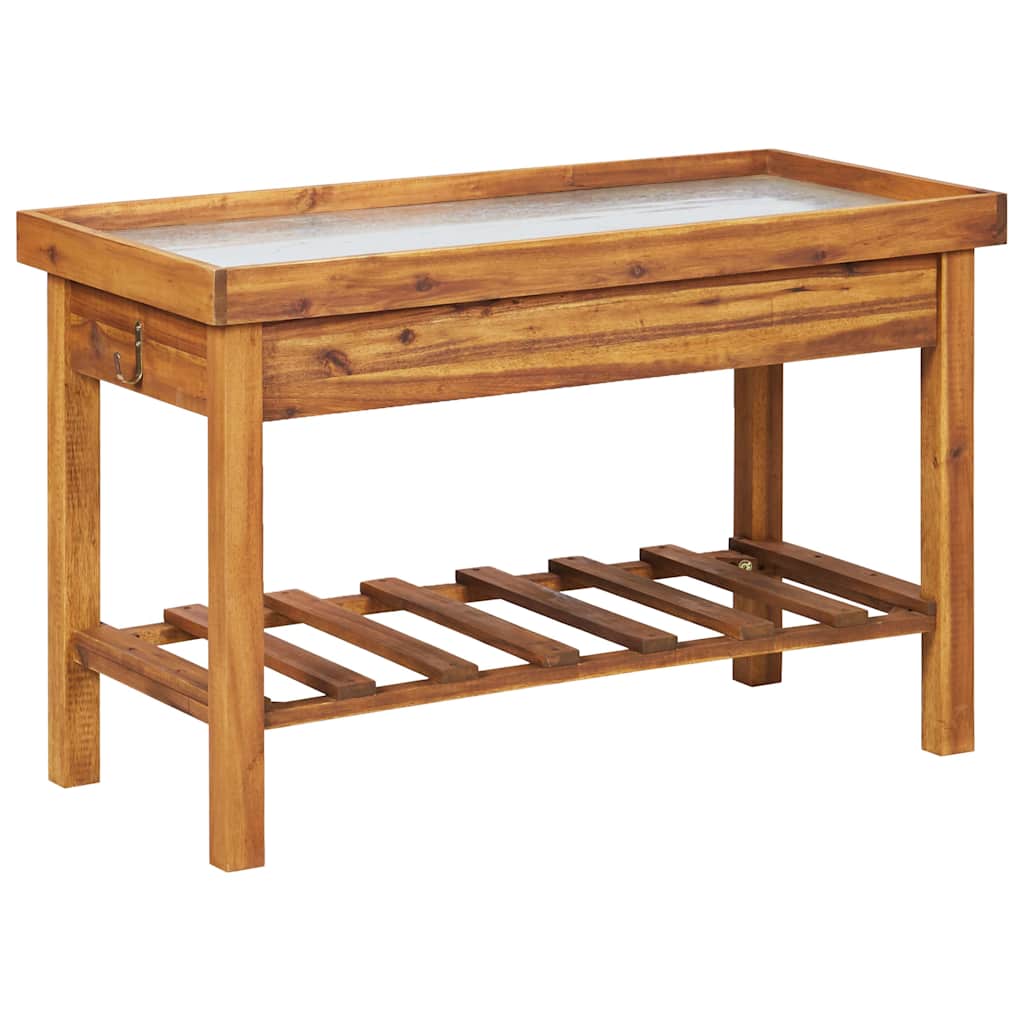 8719883743851_g_en_hd_1 vidaXL Garden Work Bench with Zinc Top Solid Acacia Wood - Image 2