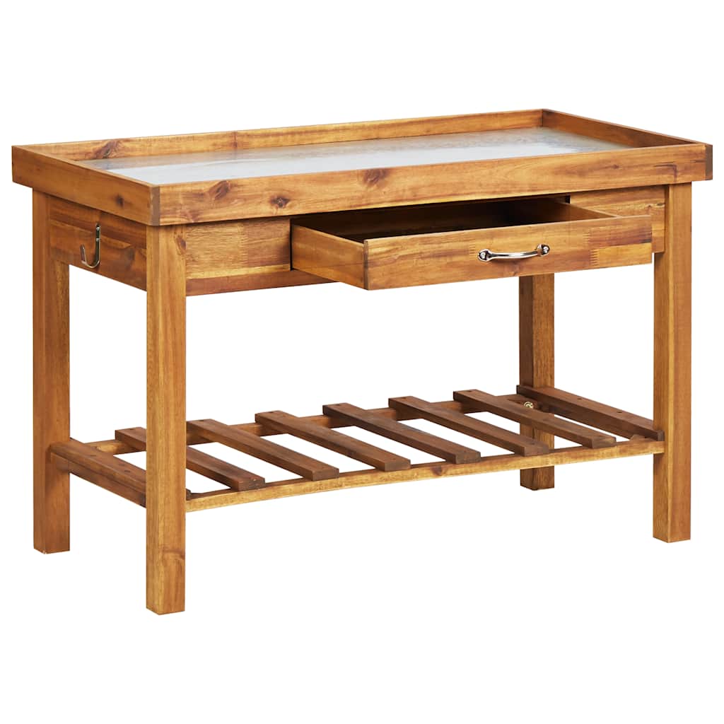 8719883743851_g_en_hd_2 vidaXL Garden Work Bench with Zinc Top Solid Acacia Wood - Image 3