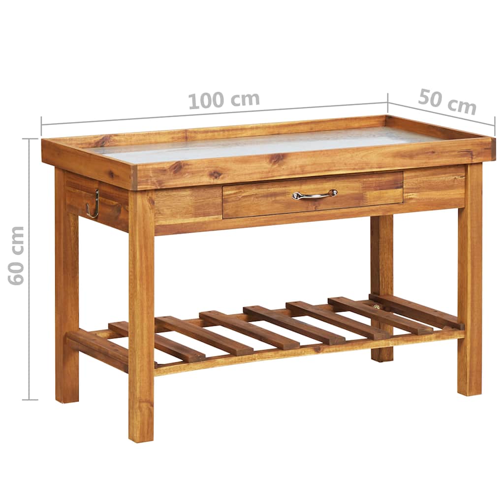 8719883743851_g_en_hd_6 vidaXL Garden Work Bench with Zinc Top Solid Acacia Wood - Image 7