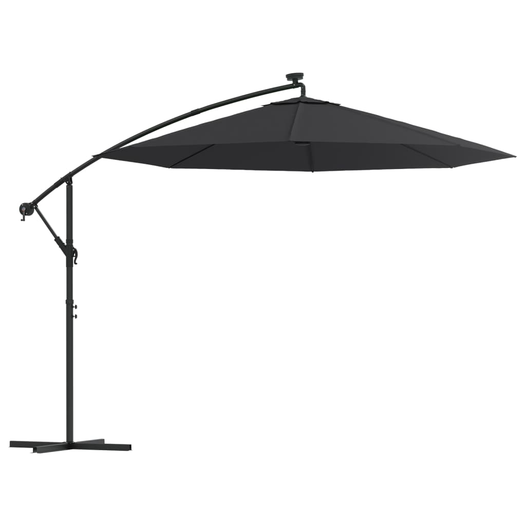 8719883744636_a_en_hd_1 vidaXL Cantilever Garden Parasol with LED Lights and Steel Pole 300 cm Black - Image 2