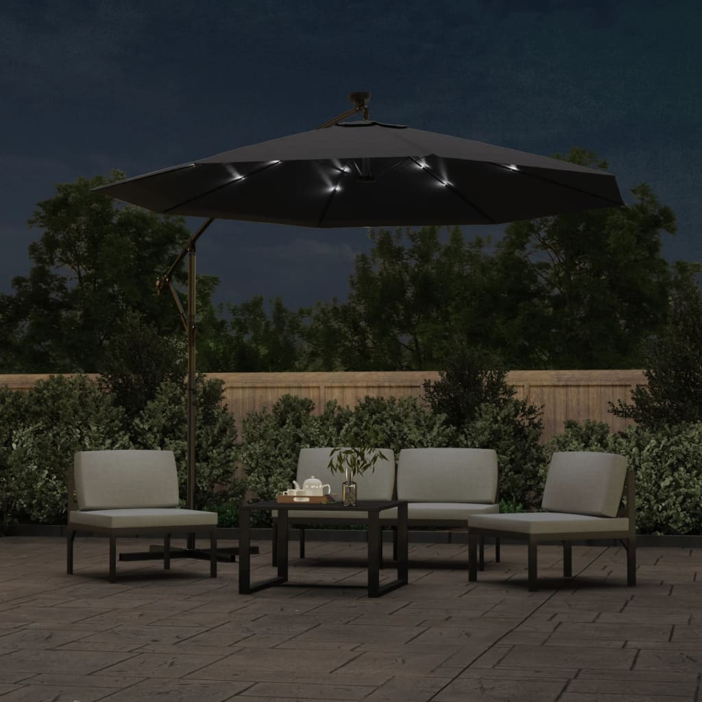 8719883744636_g_en_hd_1 vidaXL Cantilever Garden Parasol with LED Lights and Steel Pole 300 cm Black - Image 3