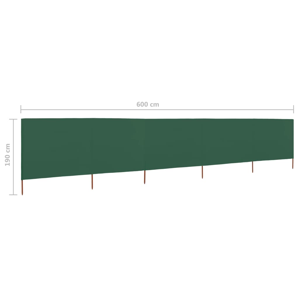 8719883744940_g_en_hd_5 vidaXL 5-panel Wind Screen Fabric 600x160 cm Green - Image 6