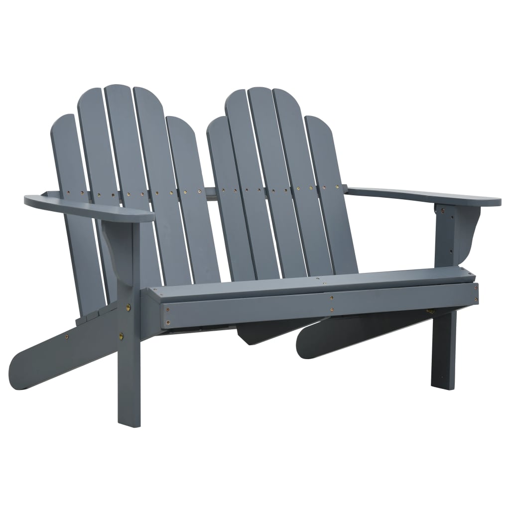 vidaXL Double Adirondack Chair Wood Grey