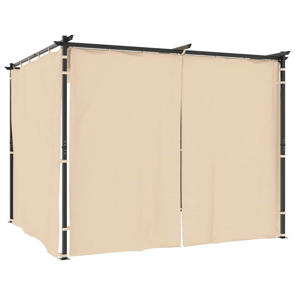 8719883745664_a_en_hd_1 vidaXL Gazebo with Curtains 3x3 m Cream Steel - Image 2