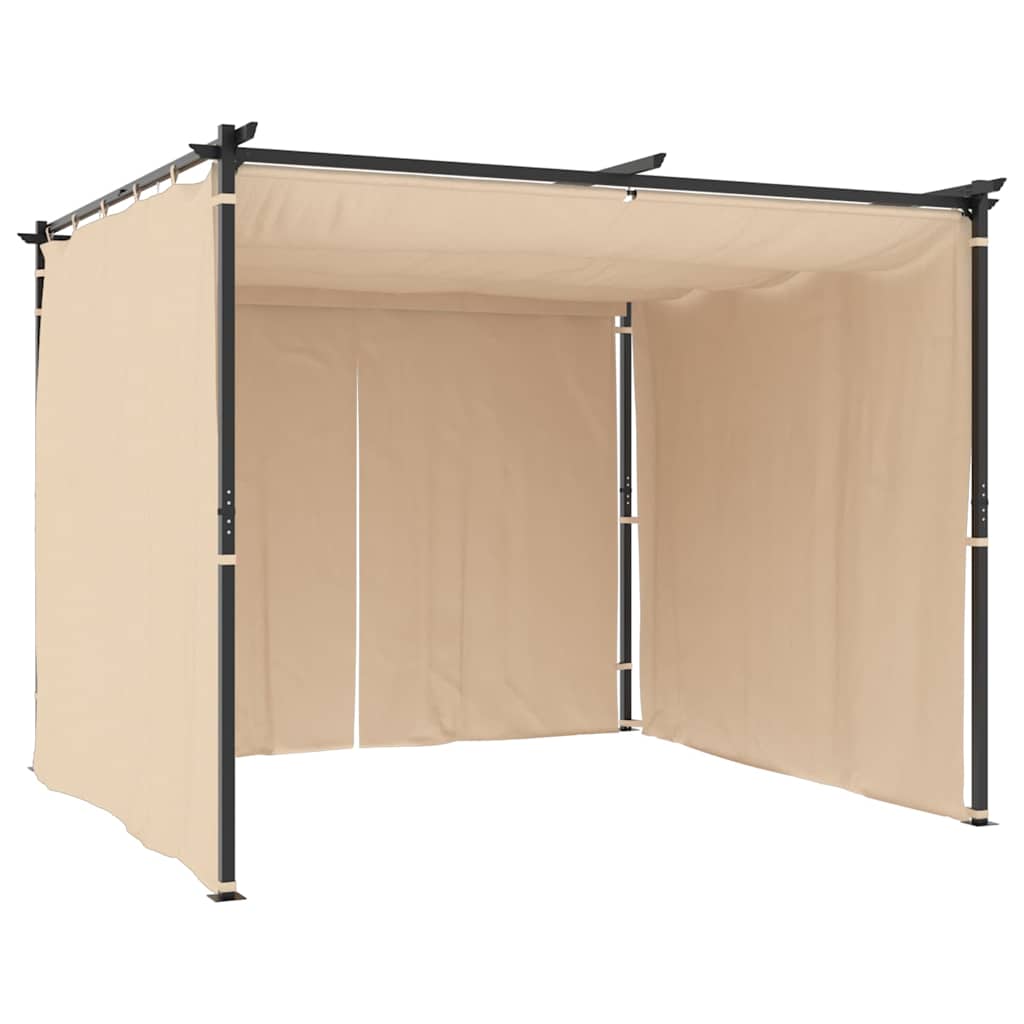 8719883745664_g_en_hd_3 vidaXL Gazebo with Curtains 3x3 m Cream Steel - Image 5
