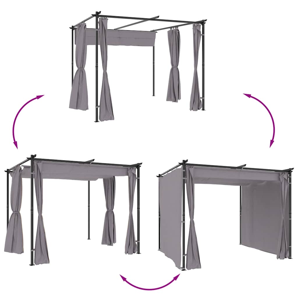 8719883745671_g_en_hd_5 vidaXL Gazebo with Curtains 3x3 m Anthracite Steel - Image 7