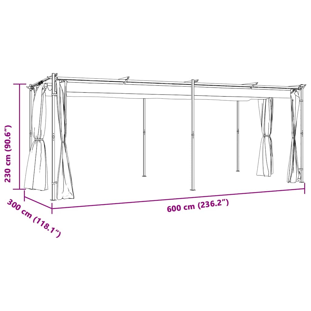8719883745701_g_en_hd_7 vidaXL Gazebo with Curtains 3x6 m Cream Steel - Image 9